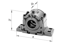 FAG Supporto ritto LOE3..-N + 223..-E1, diviso, per cuscinetti radiali orientabili a rulli con foro cilindrico, con tenuta a labirinto, per lubrificazione ad olio
