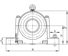FAG Supporto ritto LOE312-N-BF-L, diviso, per cuscinetti radiali orientabili a rulli con foro cilindrico, con tenuta a labirinto, per lubrificazione ad olio